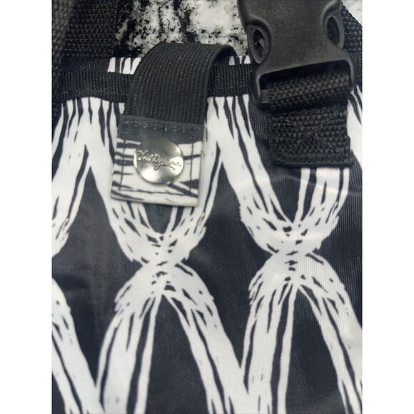 Thirty One Hanging Jewelry Folding Travel Makeup Brush Bag Zip Black White Link - Picture 2 of 8